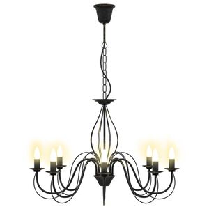 vidaXL Reguliuojamas sietynas E14 Metalas Sendinta juoda &Oslash; 78 x 101 cm