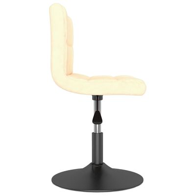 vidaXL Pasukama valgomojo kėdė, kreminės spalvos, aksomas (334251)