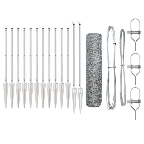 vidaXL Tvorelės stulpas Sidabro 10 x 0,8 m (50 mm tinklas) Plienas