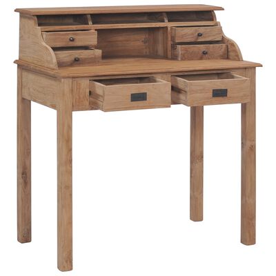 vidaXL Rašomasis stalas, 90x50x100 cm, tikmedžio medienos masyvas