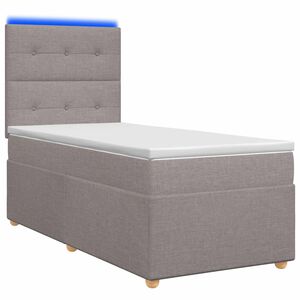 vidaXL Spyruoklinė lova su čiužiniu Taupe 80 x 200 cm Audinys