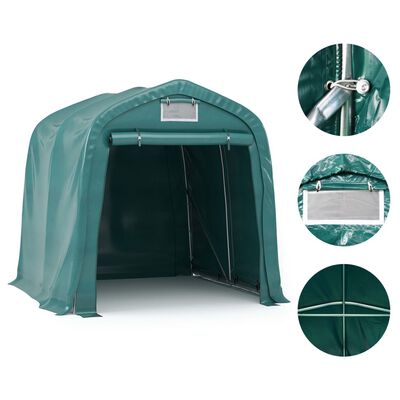 vidaXL Garažas-palapinė, žalios spalvos, 1,6x2,4m, PVC (310022+310023)