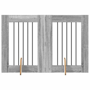 vidaXL &Scaron;unų vartai su stovais 2 pcs Pilka sonoma ąžuolo 60 x 80 cm