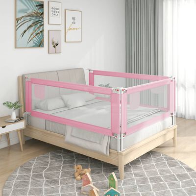 vidaXL Apsauginis turėklas vaiko lovai, rožinis, 100x25cm, audinys