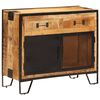 vidaXL &Scaron;oninė spintelė, 80x31x66cm, neapdorotas mango masyvas/metalas