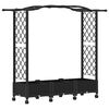 vidaXL Pakeltas lovas su trelėmis ir stogu Juoda 169 x 40 x 129 cm PP