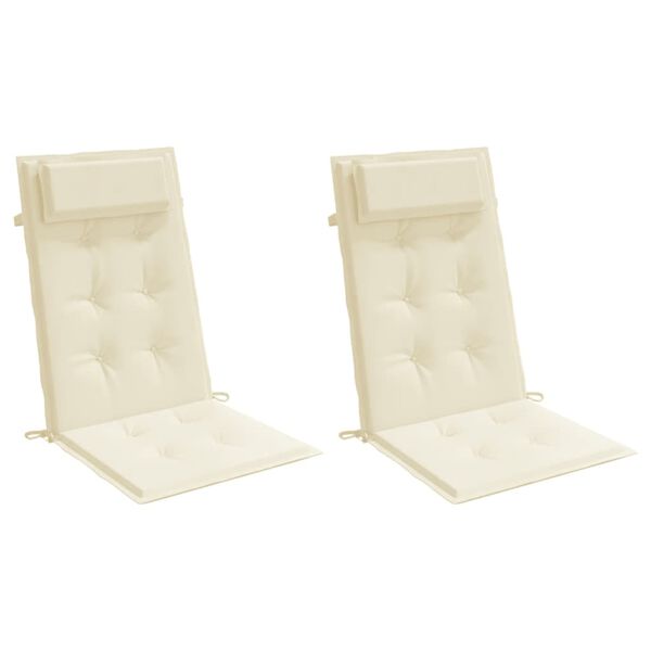 vidaXL Kėdės pagalvėlės, 2vnt., kreminės spalvos, oksfordo audinys