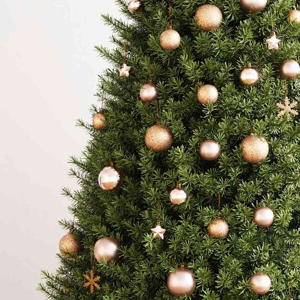 vidaXL Kalėdinių žaisliukų rinkinys, 111vnt., auksiniai, polistirenas