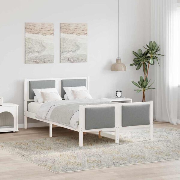 vidaXL Lovos rėmas su galvūgalio Šviesiai pilka 120 x 200 cm audinys