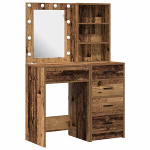 vidaXL Makiažo stalas 2 vnt. Ruda 50 x 41 x 135 cm Apdirbta mediena