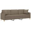 vidaXL Trivietė sofa su pagalvėmis, taupe, 210cm, audinys