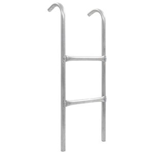 vidaXL Batuto kopėčios, 2 laipteliai, sidabrinės, 72cm, plienas, (tinka 65 cm auk&scaron;čiui)