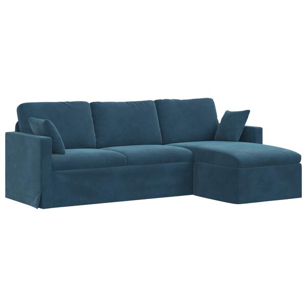 vidaXL Sofa Mėlyna 198 x 134 x 80 cm Aksomas
