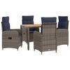 vidaXL Lauko valgomojo komplektas 5 vnt. Grey and Navy Blue