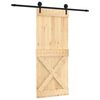 vidaXL Slankios durys Natūrali ir juoda 85 x 210 cm