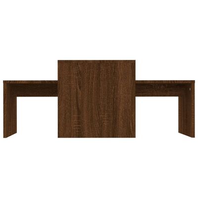 vidaXL Kavos staliukų rinkinys, rudi ąžuolo, 100x48x40cm, mediena