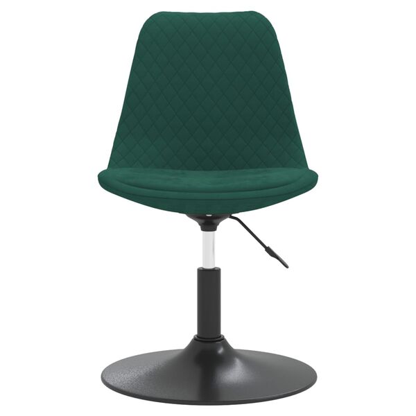 vidaXL Pasukamos valgomojo kėdės, 6vnt., tamsiai žalios, aksomas