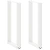 vidaXL Baro stalo kojos, U formos, 2 vnt., baltos, 50x(90-91) cm, plienas
