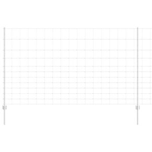vidaXL Lauko laukinė tvora su stulpais 25 x 1,4 m Sidabrinė Tinklelis