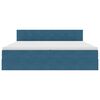vidaXL Saugos lova su čiužiniu Tamsiai mėlyna 200 x 200 cm Aksomas