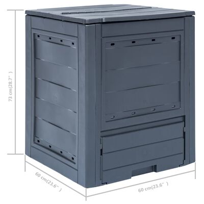vidaXL Sodo komposto dėžės, 2vnt., pilkos spalvos, 60x60x73cm, 520l