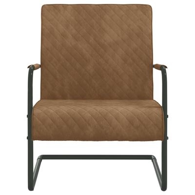vidaXL Gembinė kėdė, rudos spalvos, aksomas