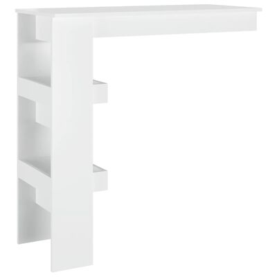 vidaXL Sieninis baro staliukas, baltas, 102x45x103,5cm, mediena