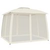 vidaXL Pavėsinė su stogu ir sienomis, kreminė, 2,93x2,93m, plienas