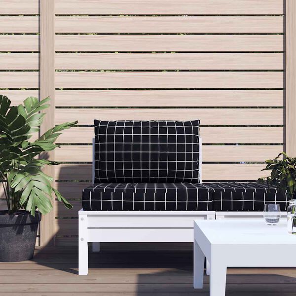 vidaXL Palečių pagalvėlės, 2vnt., oksfordo audinys, juodi langeliai