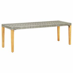 vidaXL Sodo suoliukas, pilkos spalvos, 80cm, poliratanas