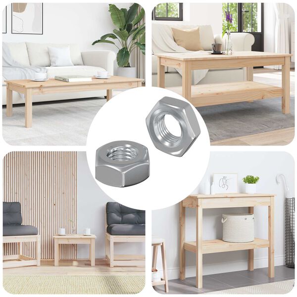 vidaXL Hex veržlės 2 pcs Sidabro m8 Geležis