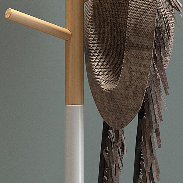 Rousseau Paltų kabykla Alba, baltos spalvos, metalas