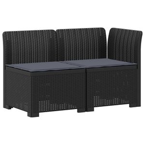 vidaXL 2-Vietis Sodo Sofas su Pagalvėlėmis, Atrodo kaip Ratano PP