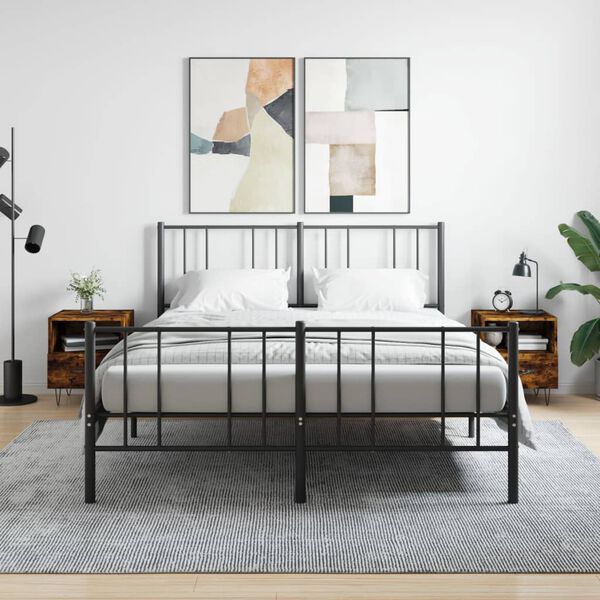 vidaXL Naktinės spintelės, 2vnt., dūminės, 40x35x47,5cm, mediena