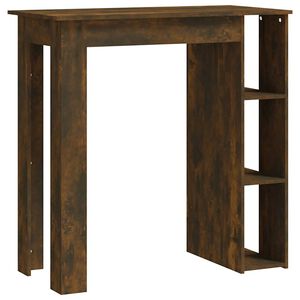 vidaXL Baro stalas su lentyna, dūminio ąžuolo, 102x50x103,5cm, mediena