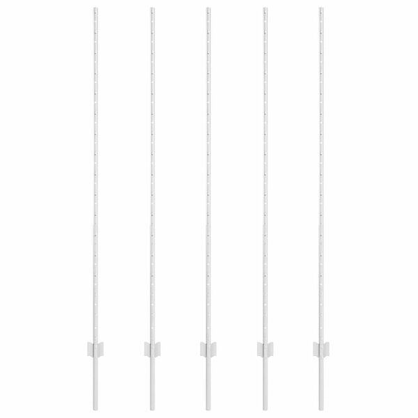 vidaXL Tvorelės stulpas 5 pcs Sidabro 160 cm Plienas