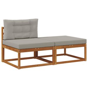 vidaXL Sekcija sofa vienetai su pagalve 2 Vienetas Natūrali