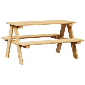 vidaXL Vaiki&scaron;kas stalas su suoliukais, IRUN, 90x79,5x50 cm, masyvi mediena