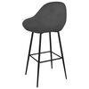 vidaXL Baro taburetė, tamsiai pilkos spalvos, aksomas