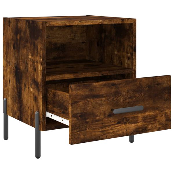 vidaXL Naktinė spintelė, dūminio ąžuolo, 40x35x47,5cm, mediena