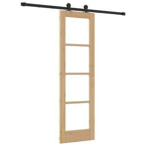 vidaXL Slankios durys ORKDAL Natūrali ir juoda 61 x 198,5 cm