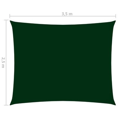 vidaXL Uždanga nuo saulės, tamsiai žalia, 2,5x3,5m, oksfordo audinys