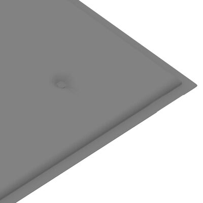 vidaXL Sodo suoliukas su pilka pagalvėle, 120cm, tikmedžio masyvas