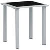 vidaXL Sodo stalas, juodas/sidabrinis, 41x41x45cm, plienas ir stiklas
