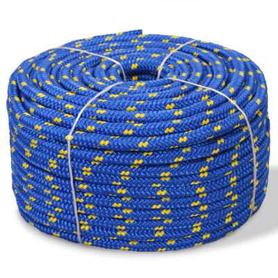 vidaXL Jūrinė virvė, mėlyna, 250m, polipropilenas, 14mm