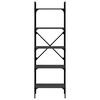 vidaXL Knygų spinta, 5 auk&scaron;tų, juoda, 56x31,5x174cm, apdirbta mediena