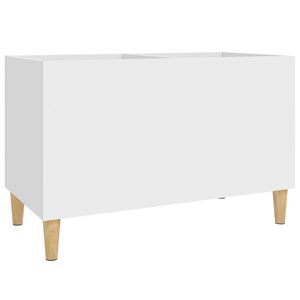 vidaXL Vinilinių plok&scaron;telių spintelė, balta, 74,5x38x48cm, mediena