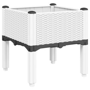 vidaXL Sodo lovelis su kojomis, baltos spalvos, 40x40x42cm, PP