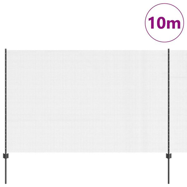 vidaXL Tvora su stulpais Pilka 1,6 x 10 m Plienas ir PVC