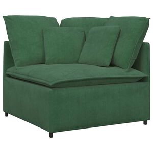 vidaXL Modulinė kampinė sofa su pagalvėlėmis, tamsiai žalia, 100 cm